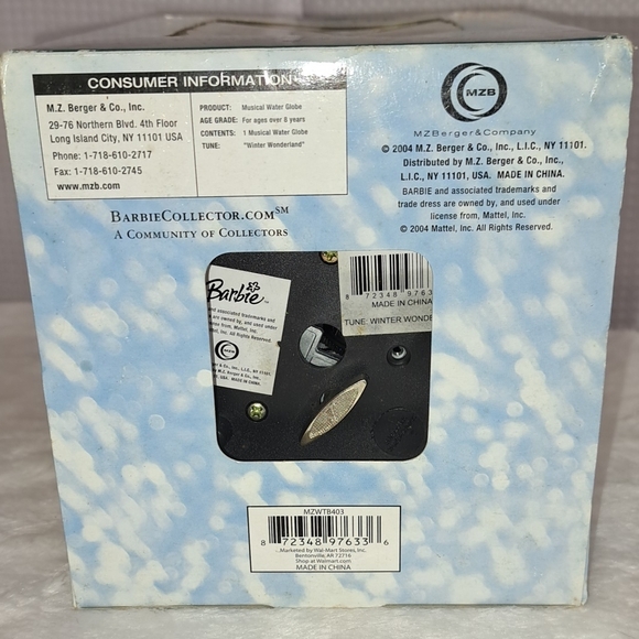 2004 Barbie Collector Musical Water Globe - Picture 3 of 7